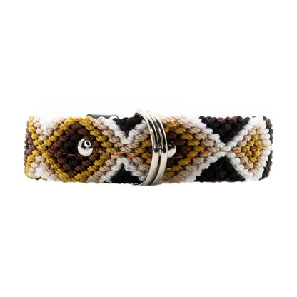 Dog collar intricately woven by skilled artisans