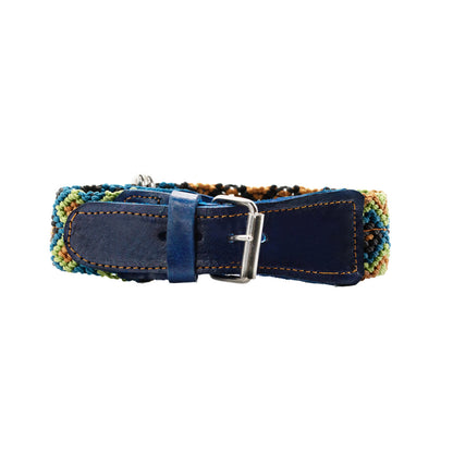 Dog collar meticulously woven by skilled hands