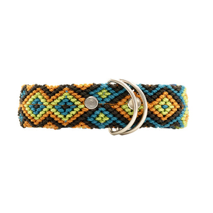 Dog collar meticulously woven by skilled hands