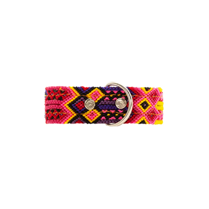 Handcrafted dog collar with intricate weaving