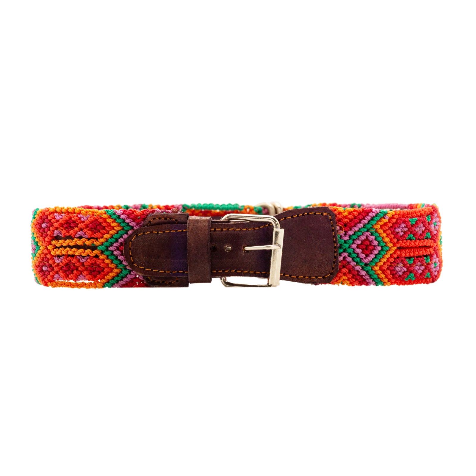 Handwoven dog collar showcasing a harmonious blend of colors