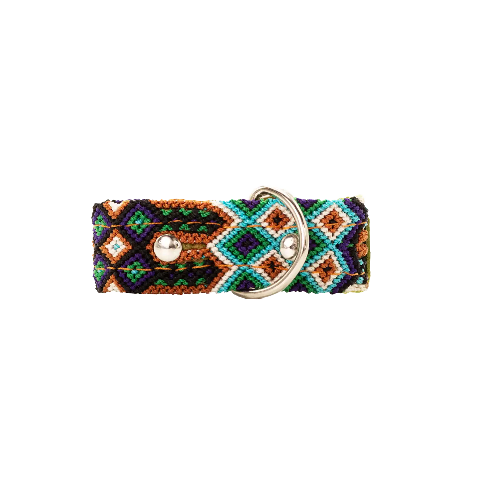 Handcrafted dog collar with a charming blend of textures and patterns