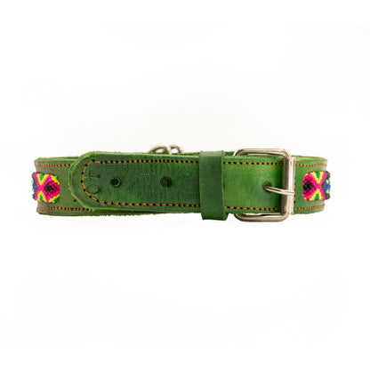 Chic and stylish pet collar with artisanal silk thread detailing