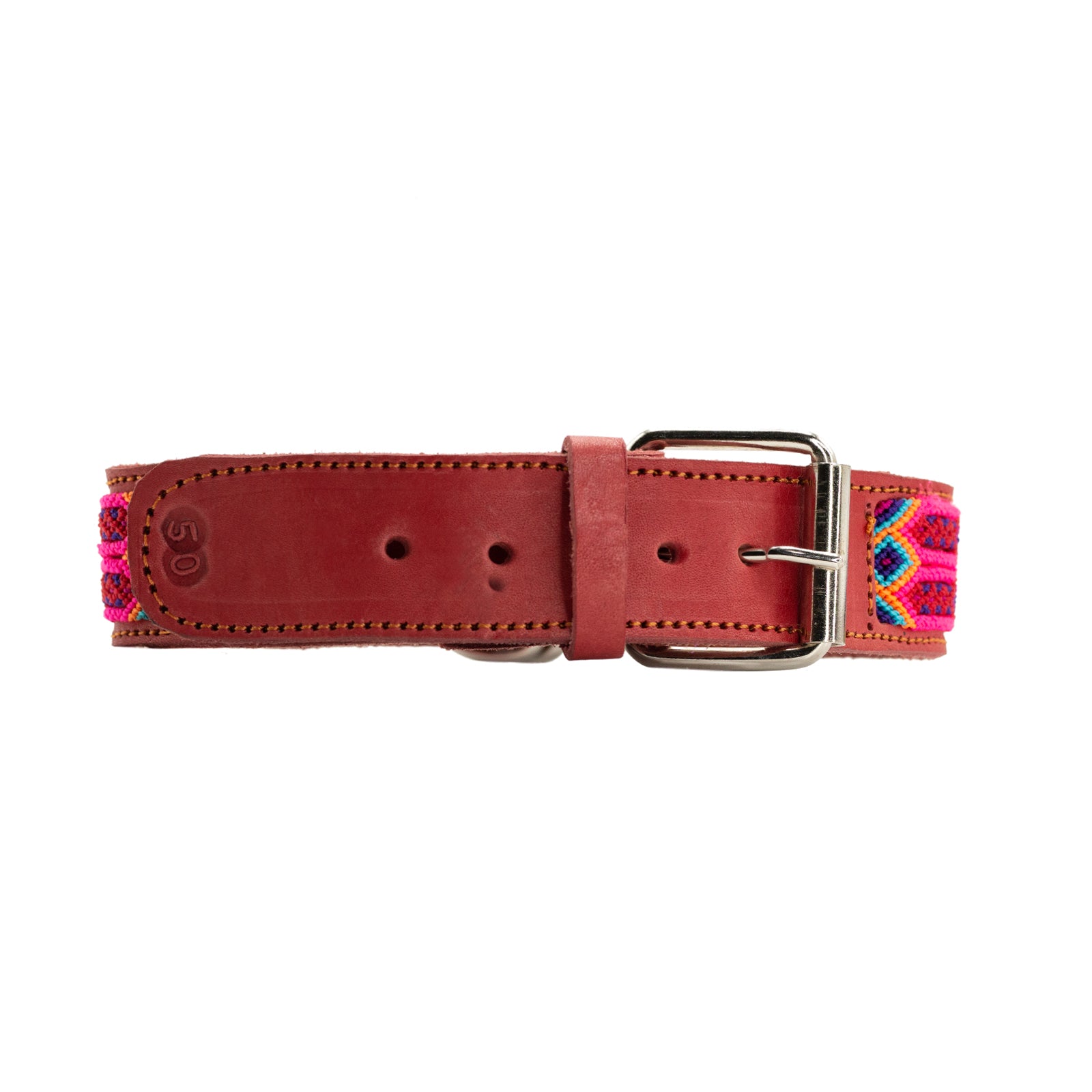 Eye-catching pet collar showcasing intricate handwoven patterns