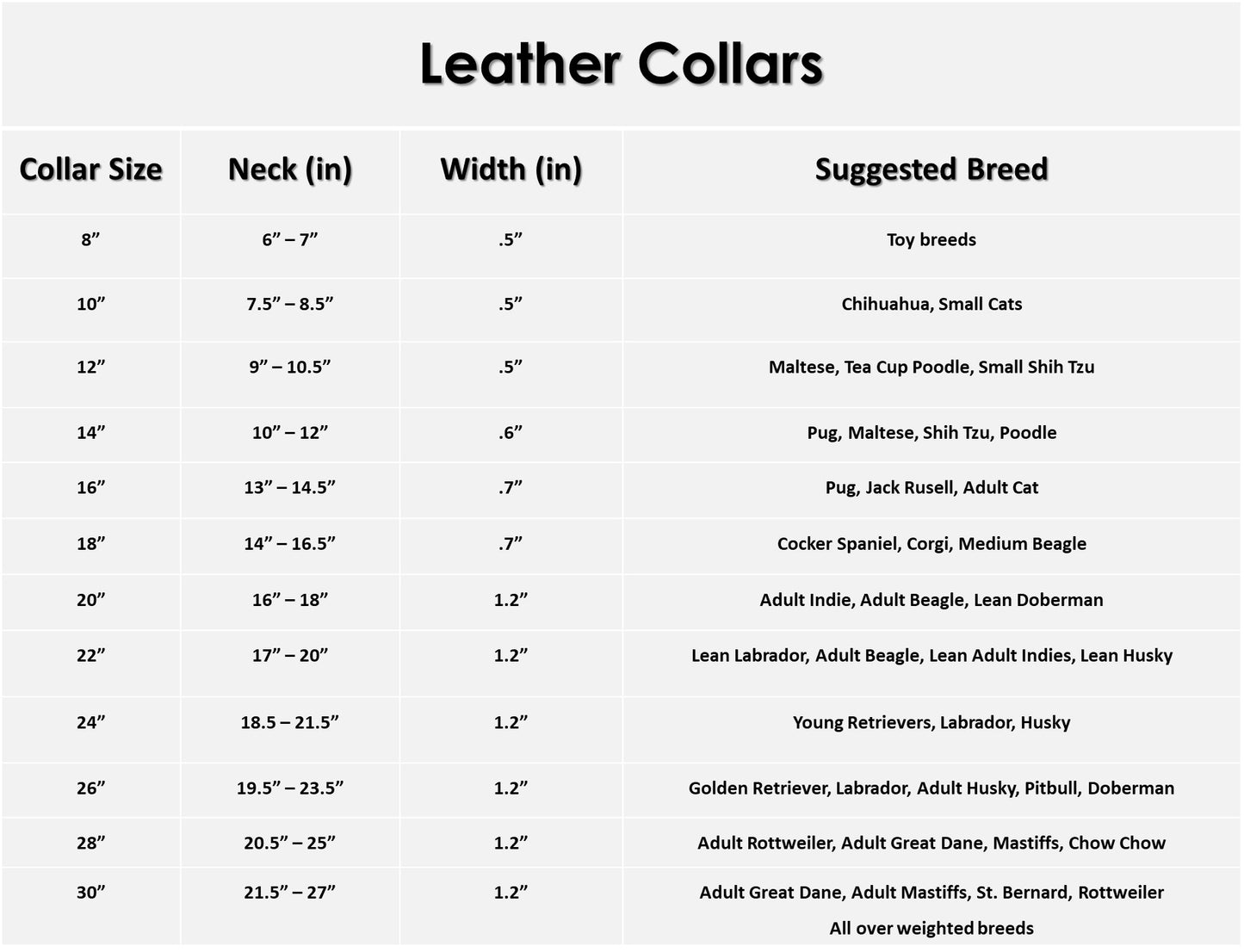 Leather Collar 16"